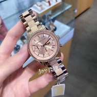 MICHAEL KORS手錶 MK女錶 熱銷款經典玫瑰金鑲鑽三眼計時石英腕錶 MK6598玫瑰金 MK6597