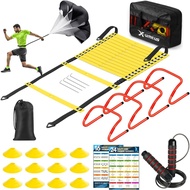 X-UMEUS Agility Ladder Speed Training Equipment Set-20ft Agility Ladder,12 Soccer Cones,4 Hurdles, J