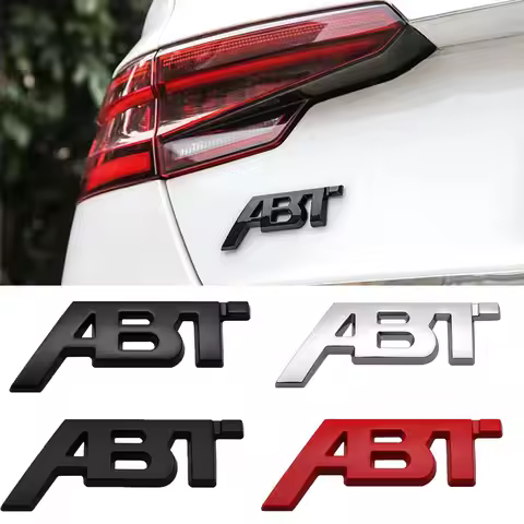 3D Metal ABT Sticker Car Rear Trunk Letter Logo Badge For A3 A4 A5 A7 A7 Q3 Q5 Q7 TT RS6 RS3 Accesso