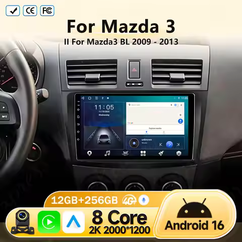 For Mazda 3 II For Mazda 3 BL 2009-2013 Android 16 Carplay Auto 4G WIFI GPS Car Radio Navigation Mul