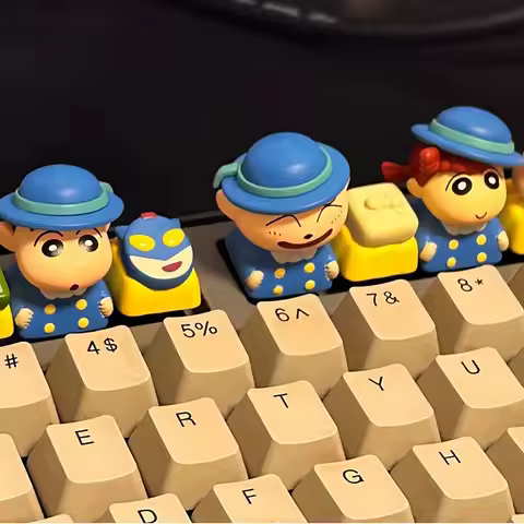 Crayon Shinchan Blind Box 3D Artisan Keycaps Stress Relief Cute Cartoon Figurine Mechanical Keyboard