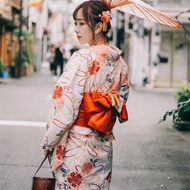 【New Arrival】Woman Elegant Yukata Japan Traditional Kimono Dress Floral Print Haori Japan Uniform Vi