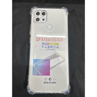 OPPO A15/ A15S/ A35 premium shockproof transparent flexible case 0.6mm/ Oppo A15 tempered glass