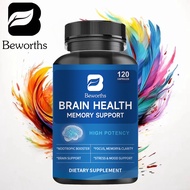 BEWORTHS Brain Health Supplement Nootropic Capsules for Focus Memory & Clarity Support Nootropic Boo
