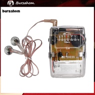 BUR_ Retekess TR624 Portable Radio Sensitive Dual-band PC Transparent Mini AM/FM Radio for Hiking