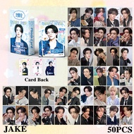 50ชิ้น/กล่อง ENHYPEN บัตรเลเซอร์รูปภาพ Sunghoon JUNGWON SUNOO JAKE JAY การ์ด LOMO โฮโลแกรมอัลบั้มเคป