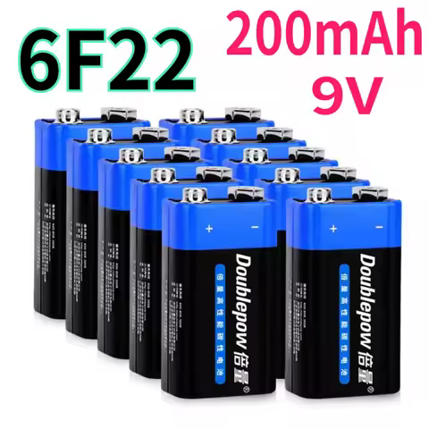 10PCS 9V 6F22 Battery 9V6F22 Carbon Dry Batteries for Multimeter Microphone Smoke Alarm Metal Detect