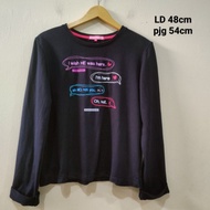 Preloved branded original Ninety degrees crewneck black