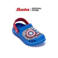 Bata บาจา ยี่ห้อ Marvel รองเท้าแตะ Captain America รองเท้ารัดส้น รองเท้าเด็กรัดส้น รองเท้ามีไฟ LED สำหรับเด็กผู้ชาย รุ่น Captain Clogs สีฟ้า 3519842