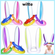 WITTE Ring Toss Game, Ring Toss Set PVC Inflatable Bunny Ears, Fun Colorful Bunny Ears Shape Easter 