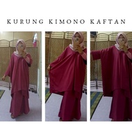 [Hot Selling] Kurung kimono kaftan set Kain duyung Baju raya 2023 kurung ironless
