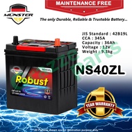 Münster Robust MF CMF NS40 | NS40ZL | 42B19L (36AH) Battery Bateri Kereta Myvi Bezza Kancil Viva Axi