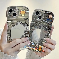 Case OPPO A16 A18 A60 A79 A18 A54 A5S A15 A17 A3S A16 A58 A57 Mickey Cartoon Hard Wave Mirror EWM231
