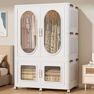 【⚡SG Sellers】Wardrobe Cabinet Foldable Wardrobe Baby Wardrobe Transparent Double Door Wardrobe Cabin