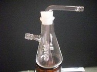 氣體洗瓶(瓶口矽塞接合)~支管下方有小孔~也有各規格的(硬質強化玻璃管)