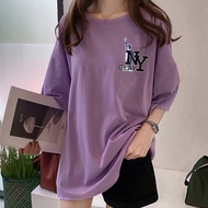[AMYGO] 2024 M-5XL Loose Woman Plus Size Baju T shirt Perempuan Lengan Pendek T-shirt Women Wanita C