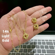 14k Light Gold Pure Knot Jewelry Set