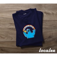 COOKIE MONSTER NAVY TSHIRT/ T-SHIRT SCREEN PRINTING COOKIE/ SESAME STREET COOKIE TEE - MONSTER UNIV 
