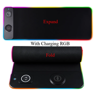 【flowerlove  shop】 Wireless Charging RGB Luminous Mouse Pad Charger Phone Gaming Mousepad Desktop PC