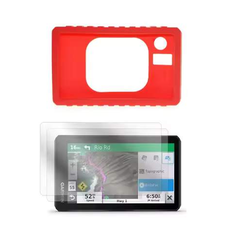 Silicone Protective Case Skin Cover + LCD Screen Protector Shield Film for Garmin ZUMO XT 5.5-inch G