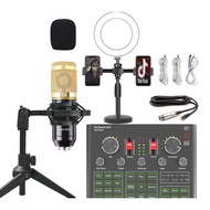 ㍿❦[2021 new hot sale] V9 Pro Mic Set Condenser Microphone Live Sound Card Bluetooth Audio Interface