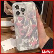 Mowin - For iPhone 11 15 Pro Max iPhone Case Silver Feather Luxury Holographic Laser Clear Case Soft TPU Butterfly Compatible with iPhone 14 13 Pro max 12 Pro Max 11 XR XS 7 8Plus