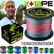 Sougayilang Fishing Line 150M-550M Super Strength Braided X+12 Strand 28.9-60LB PE Fishing Line.