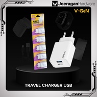 18W USB Smartphone Charger Travel Adapter V-Gen Fast Charging Charger Head Adapter Batok Casan Fast 
