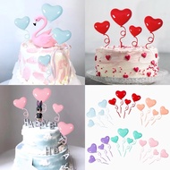 4pcs 3D Plastic Heart Shape Cake Topper Set