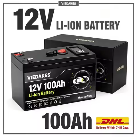LiFePO4 12V Battery 3S7P VIEDAKES 60Ah 80Ah 100Ah Voltage Indicator For Outdoor Camping Equipment