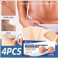 Silicone Scar Sheet Gel 4PCS 4cm x 7.5cm plester silikon penghilang keloid bekas luka Plester Bekas