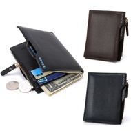 [Cc wallet] Men Wallet PU Leather Short Bifold Purses Multifunction Fashion Coin Bag Zipper Small Money Purses Clutch Money Clip Men Wallet