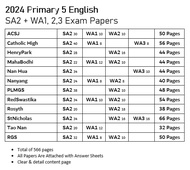 2024 Top schools Primary 5 SA2+WA12 (Year-End ) P5 Exam Paper with answer & stapled