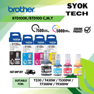 ORIGINAL Brother BTD100 Refill Ink Black Cyan Magenta Yellow BTD 100