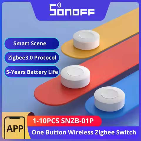 SONOFF SNZB-01P Smart Zigbee Wireless Switch 1-10PCS Smart Scene via eWeLink Two-Way Control with TX