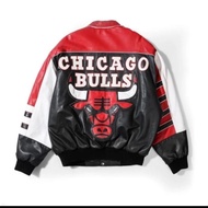 JAKET PRIA VINTAGE CHICAGO BULLS FULL LEATHER BY JEFF HAMILTON