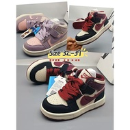 [Ready Selangor] 5Y+ Unisex High Cut Trendy Smart Red Pink Soft Laces Velcro Casual Sneaker Sport (s