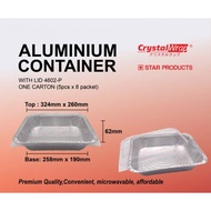 [READY STOCK] 4602-P ALUMINIUM FOIL TRAY WITH LIDS/ FOOD CONTAINER/ RECTANGLE/ 5 SET
