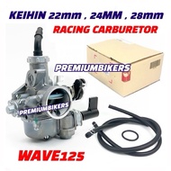 WAVE125 CARBURETOR RACING 18MM 22MM 24MM 28MM W125 WAVE 125 KEIHIN GENUINE THAILAND & INTAKE
