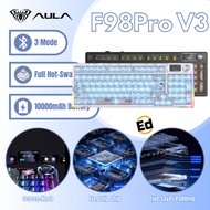 AULA F98Pro V3 Mechanical Keyboard Three Mode HotSwap RGB 99-Keys RGB Transparent Keycap Wired Bluet