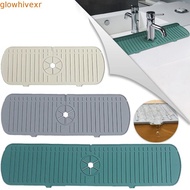 GLOWHIVE Faucet Mat Durable Silicone Water Ripples Faucet Splash Mildew Proof Countertop Protector