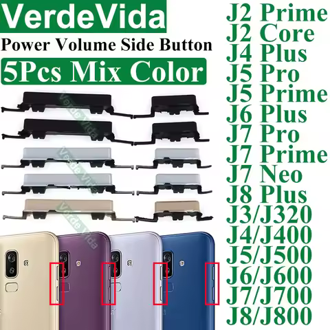 5set Side Key Volume Power Button on Off Power for Samsung J2Prime J3 J4 Plus Power J6 J5 Pro Prime 