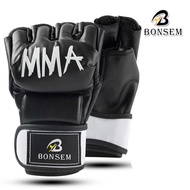 BonSem Half Finger Gloves MMA Gloves Sanda Fighting Sandbag Gloves Boxing Gloves