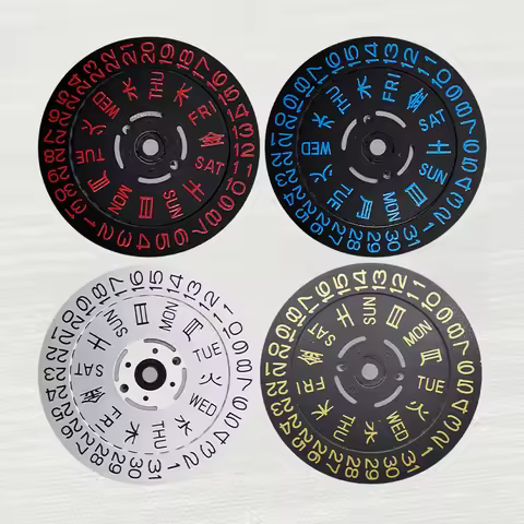 NH35 NH36 Japan Kanji Movement Dial Fits NH35 NH36 Movement SKX007 Watch Date Week Wheel Crown at 3.