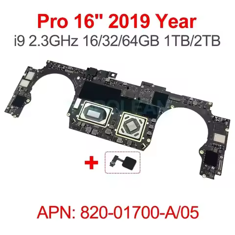 Original A2141 Motherboard with Touch ID For MacBook Pro Retina 16" A2141 Logic Board i7 i9 512GB 1T