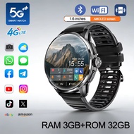 4G/5G Infrared Smartwatch Video Call 1.6 inch AMOLED Screen HD Camera 3GB+32GB RAM Watch WIFI GPS Co