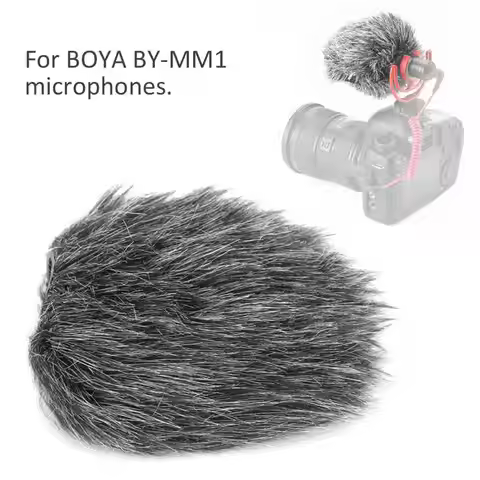 Microphone Windscreen Fur Soft Windshield Wind Muff for BOYA BY-MM1 Mic
