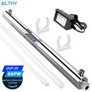 ALTHY UV Water Sterilizer Filter Purifier System UV Lamp Ultraviolet Light Disinfection Stainless St