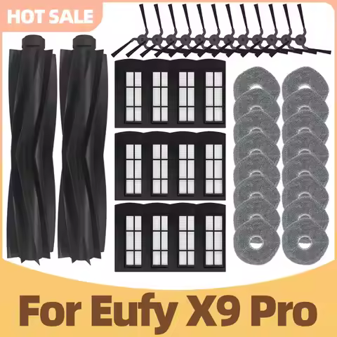 Compatible For Eufy X9 Pro Vacuum Replacement Parts Main Side Brush HEPA Filter Mop Cloth Accessorie