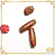 Mặt Dây Chuyền Dzi 9 Mắt Đá Mã Não Lạt Ma Tây Tạng Vân Sóng Tự Nhiên Có Dây Tặng Kèm - Pháp Tâm